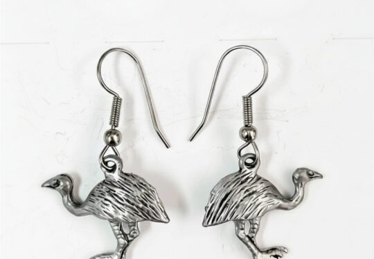 Pewter Emu Earrings
